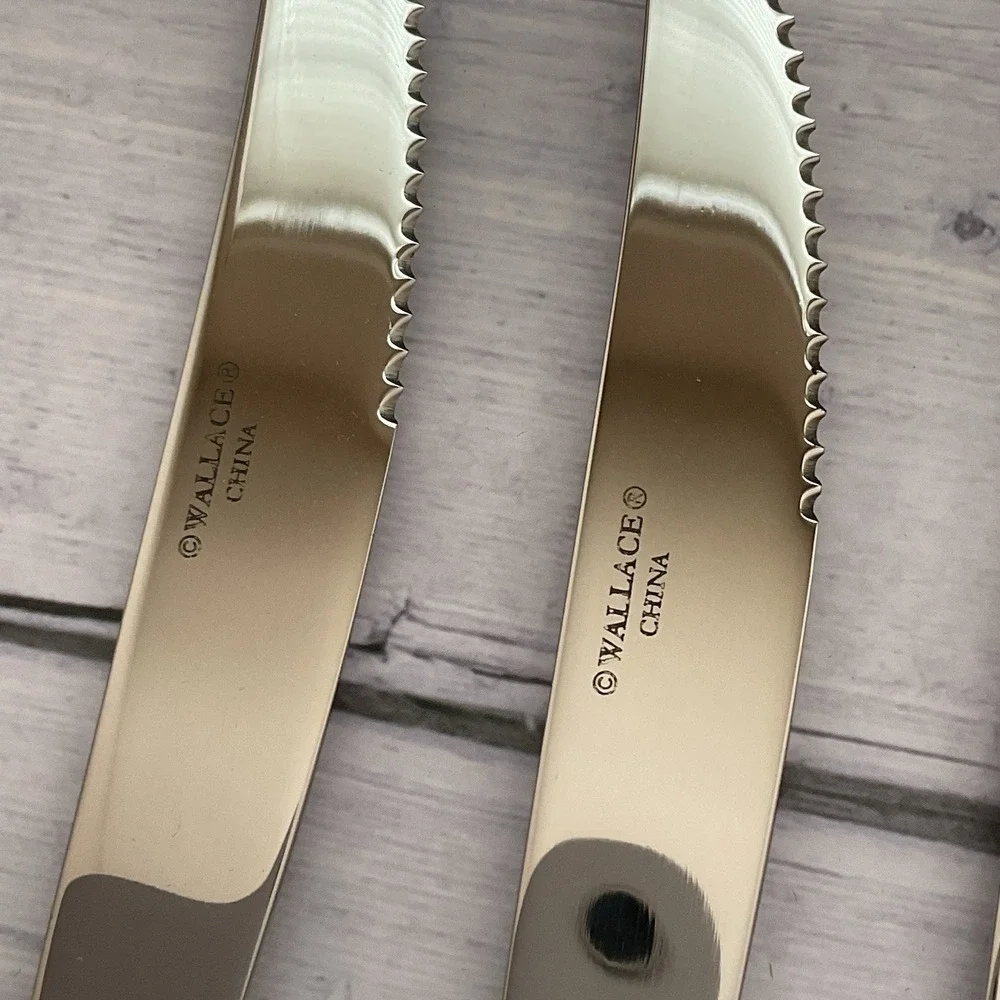 Wallace ARLINGTON‎ Steak Knives Set Of 6 Stainless Steel Flatware #4